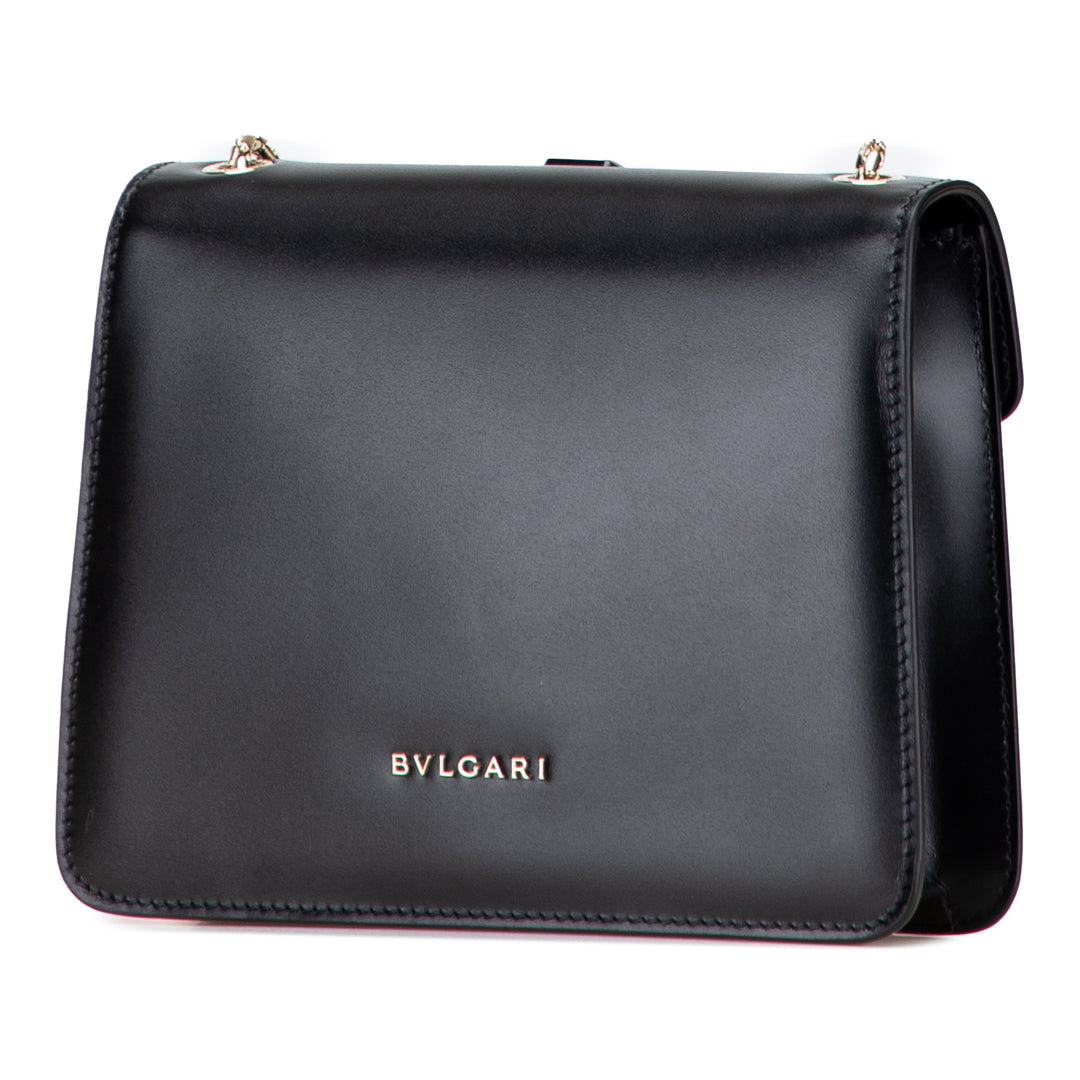 Bvlgari Embellished Cuir de veau Serpenti Forever Sac porté croisé Noir