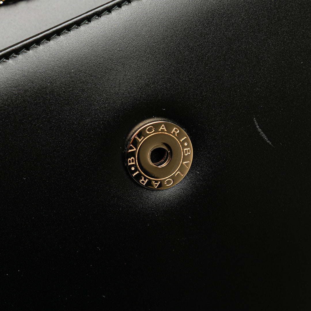 Bvlgari Embellished Cuir de veau Serpenti Forever Sac porté croisé Noir