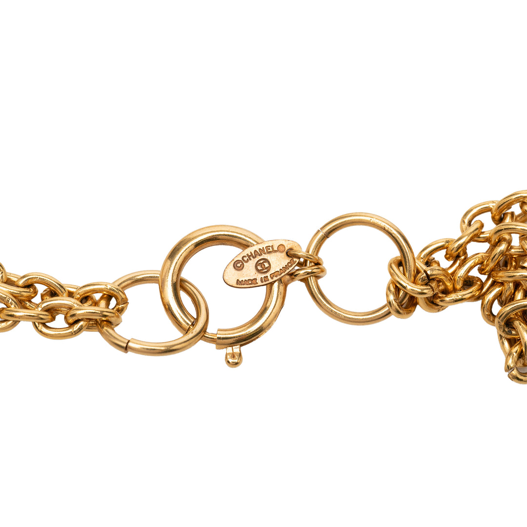 plaqué Perles fantaisie Double Strand Collier Doré