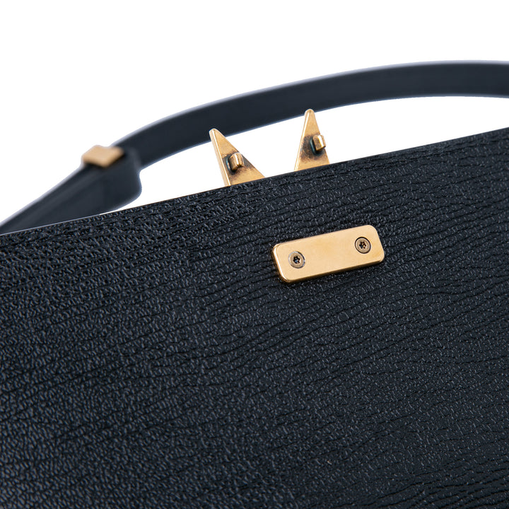 ALAÏA Medium Textured Cuir de veau Le Papa Sac porté croisé Noir