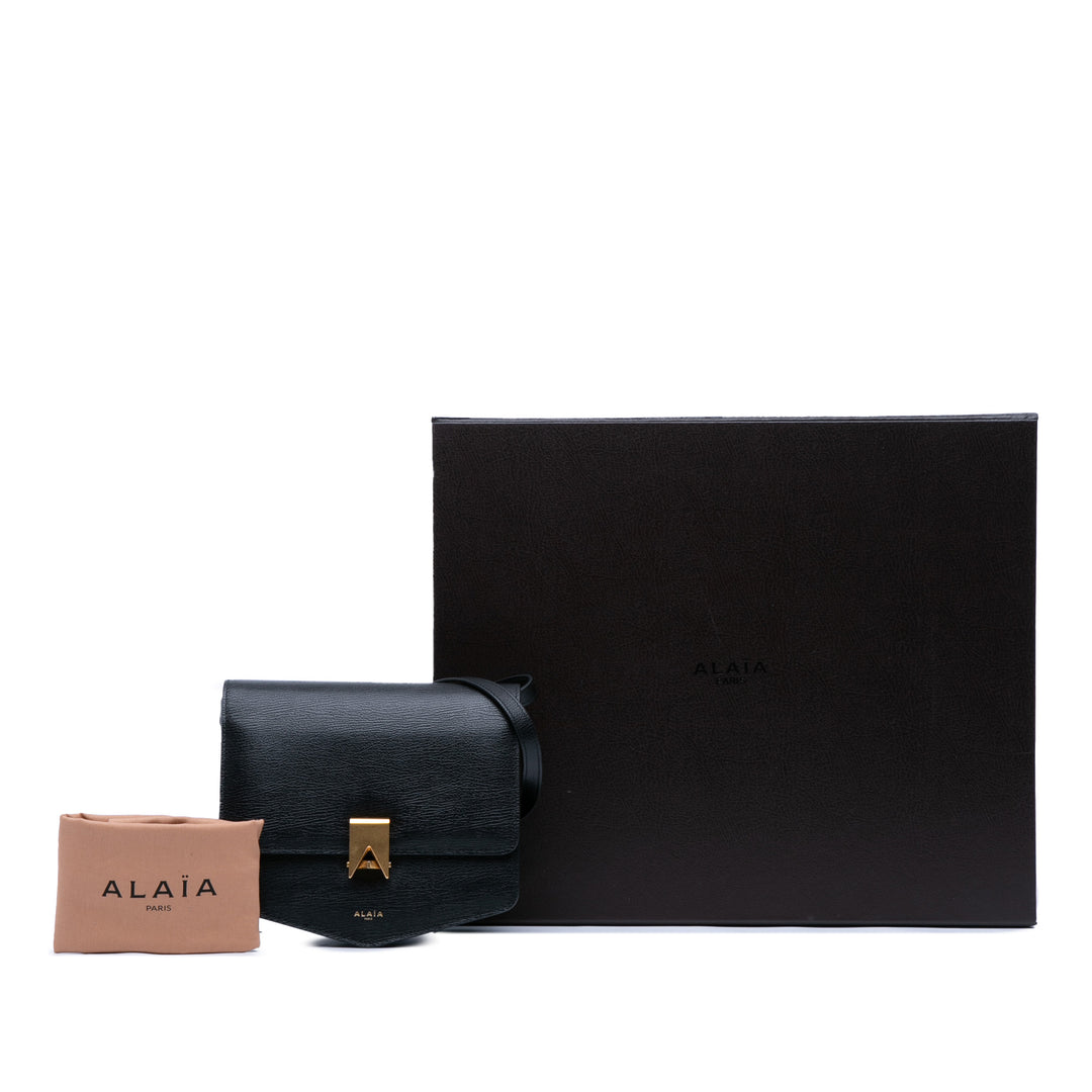 ALAÏA Medium Textured Cuir de veau Le Papa Sac porté croisé Noir
