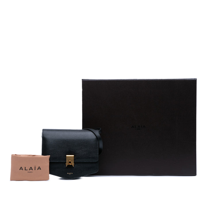 ALAÏA Medium Textured Cuir de veau Le Papa Sac porté croisé Noir