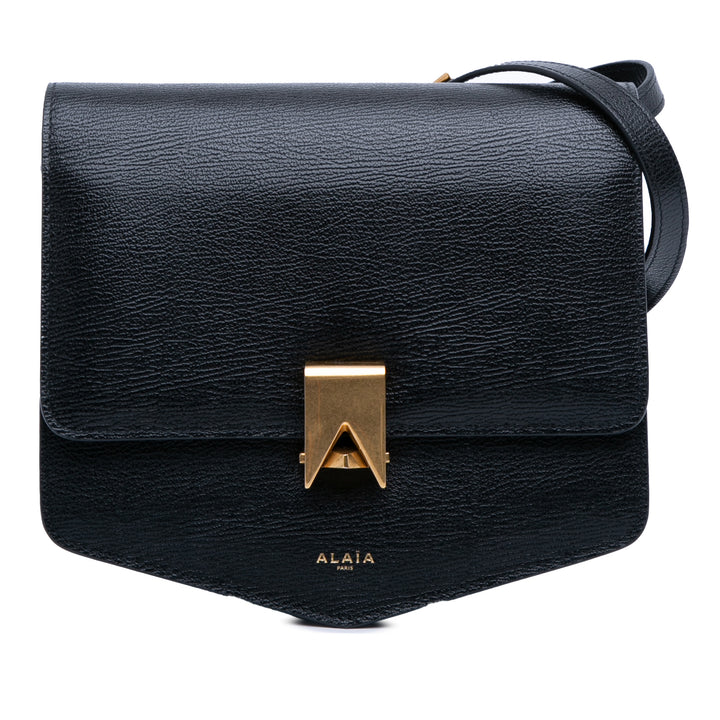 ALAÏA Medium Textured Cuir de veau Le Papa Sac porté croisé Noir