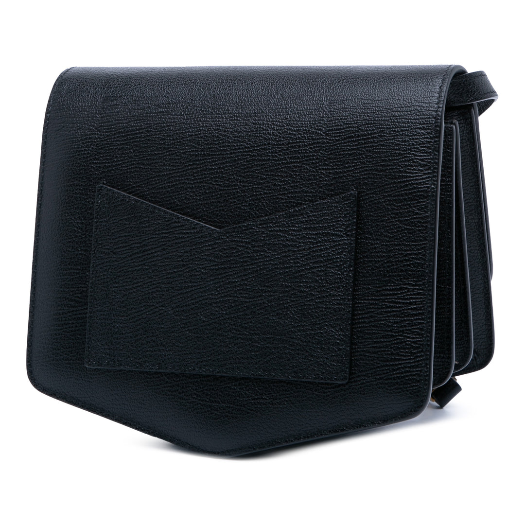 ALAÏA Medium Textured Cuir de veau Le Papa Sac porté croisé Noir