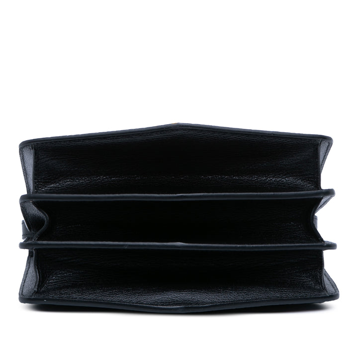 ALAÏA Medium Textured Cuir de veau Le Papa Sac porté croisé Noir