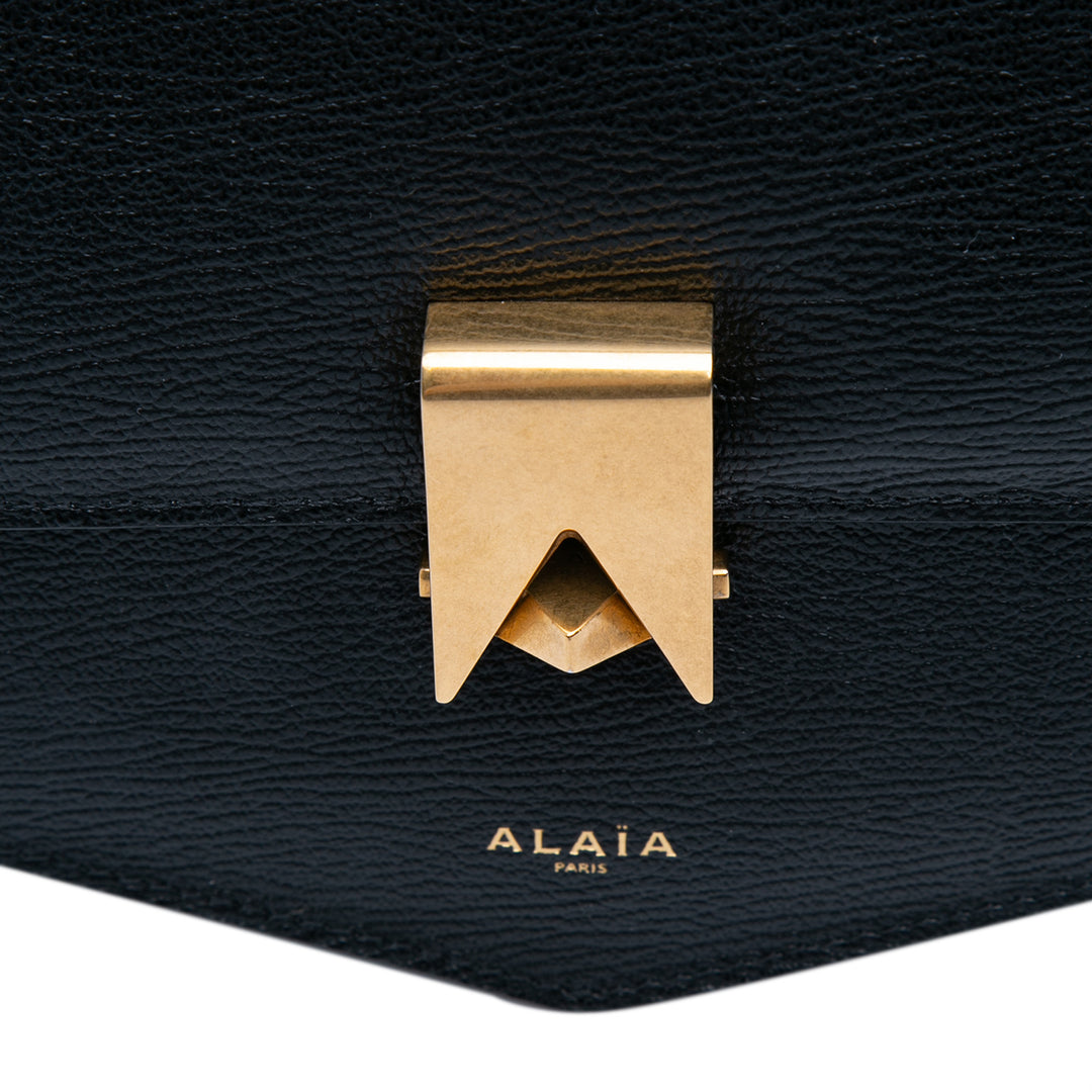 ALAÏA Medium Textured Cuir de veau Le Papa Sac porté croisé Noir