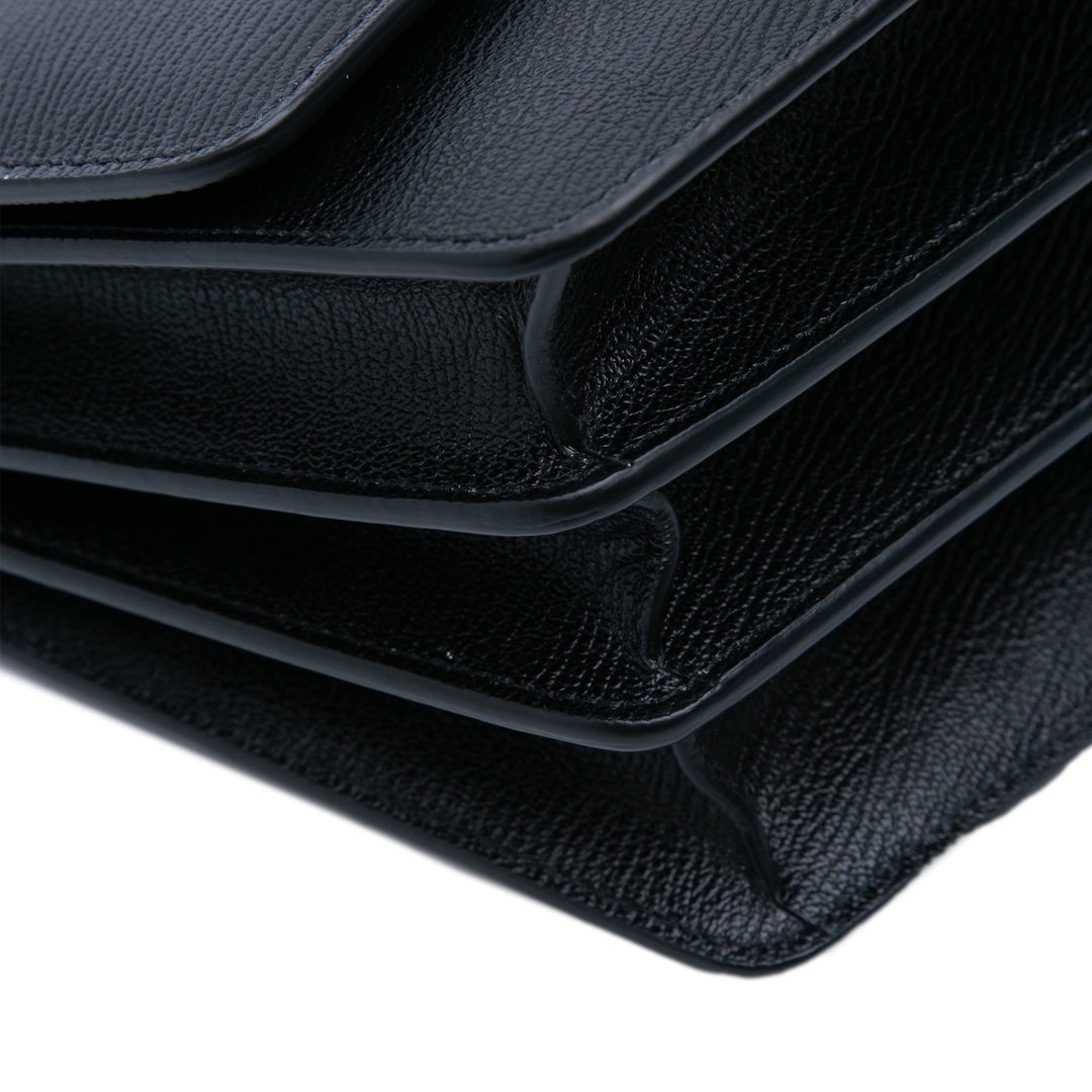 ALAÏA Medium Textured Cuir de veau Le Papa Sac porté croisé Noir