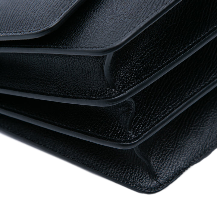 ALAÏA Medium Textured Cuir de veau Le Papa Sac porté croisé Noir