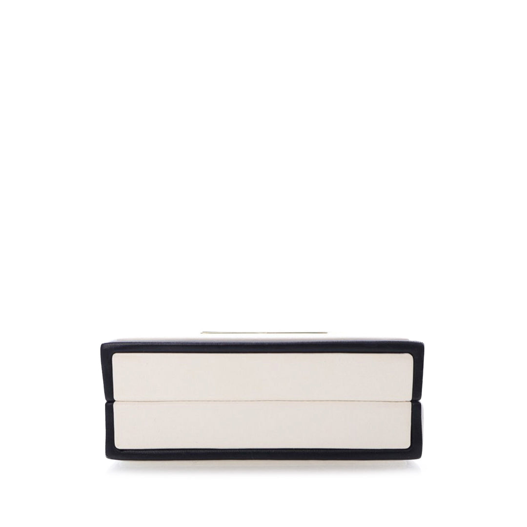 Calfskin Chanel No.5 Perfume Box Evening Clutch White - Gaby Paris