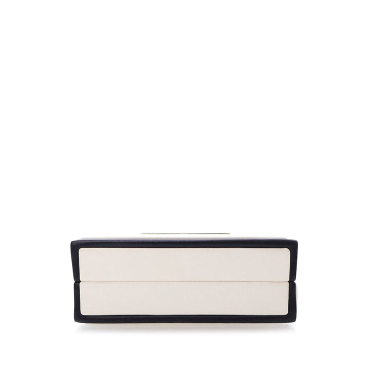 Calfskin Chanel No.5 Perfume Box Evening Clutch White - Gaby Paris