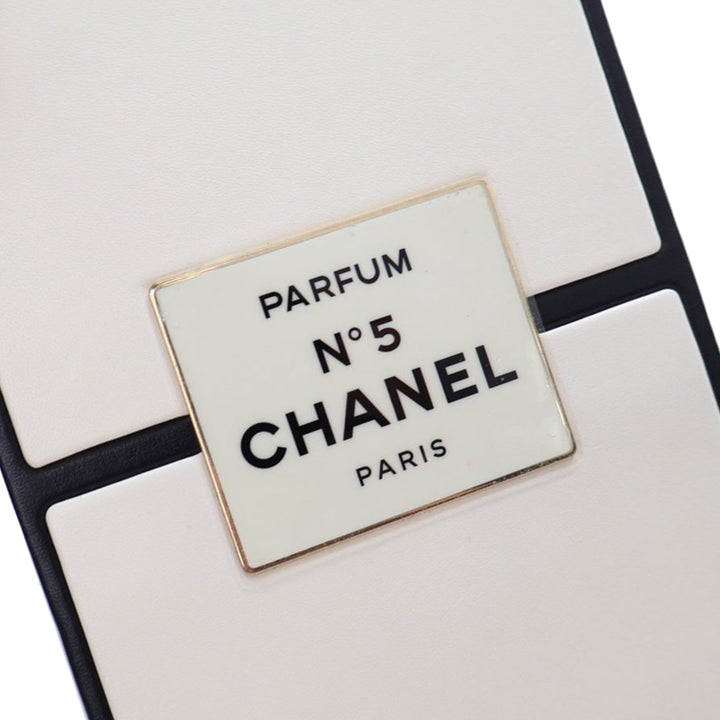 Calfskin Chanel No.5 Perfume Box Evening Clutch White - Gaby Paris