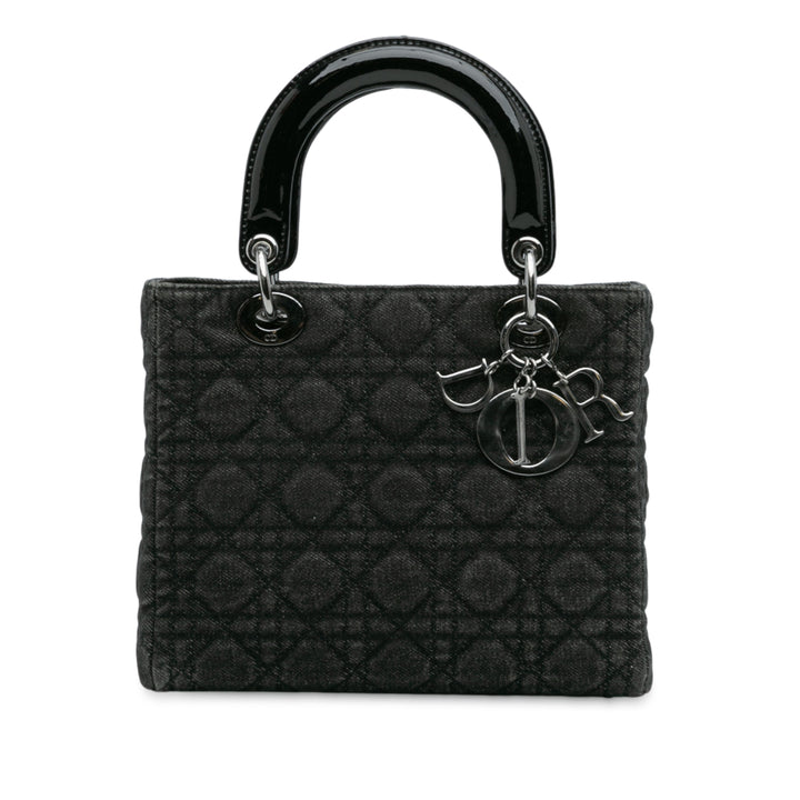 Dior Medium Jean Cannage Lady Dior Noir