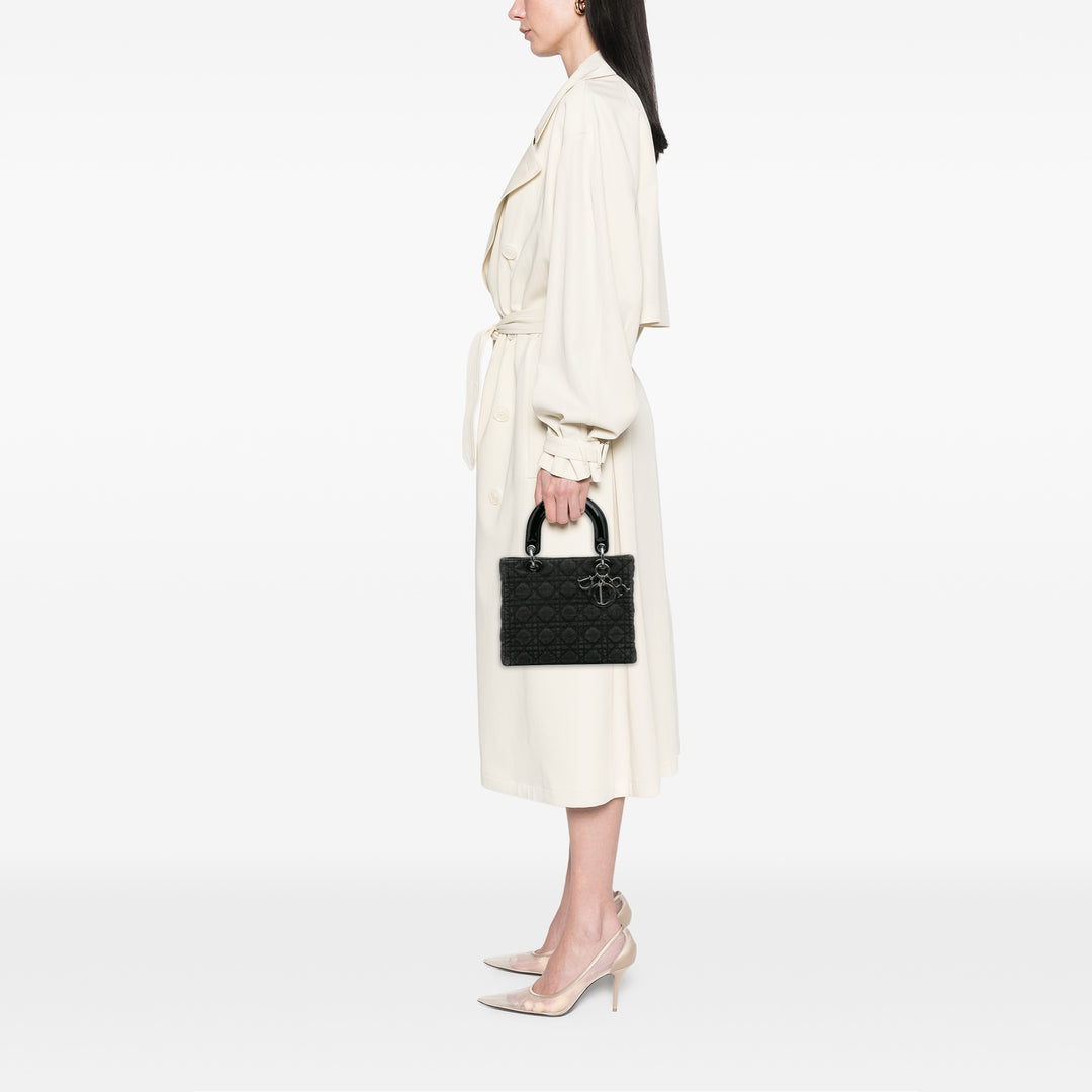 Dior Medium Jean Cannage Lady Dior Noir