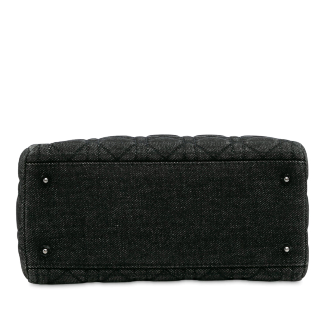 Dior Medium Jean Cannage Lady Dior Noir