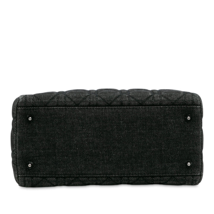 Dior Medium Jean Cannage Lady Dior Noir
