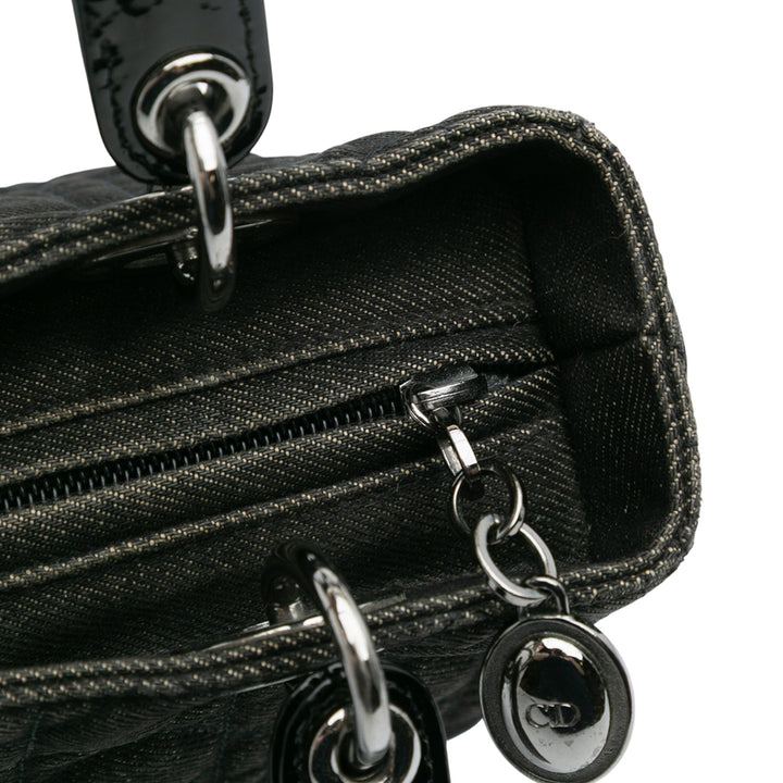 Dior Medium Jean Cannage Lady Dior Noir