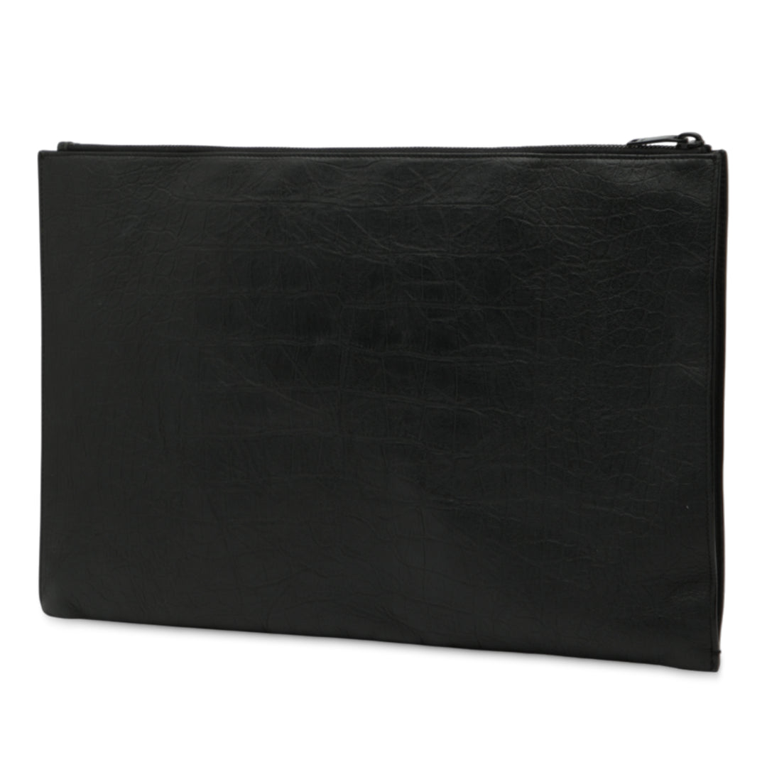 Saint Laurent Croc embossé Cuir Monogram Pochette