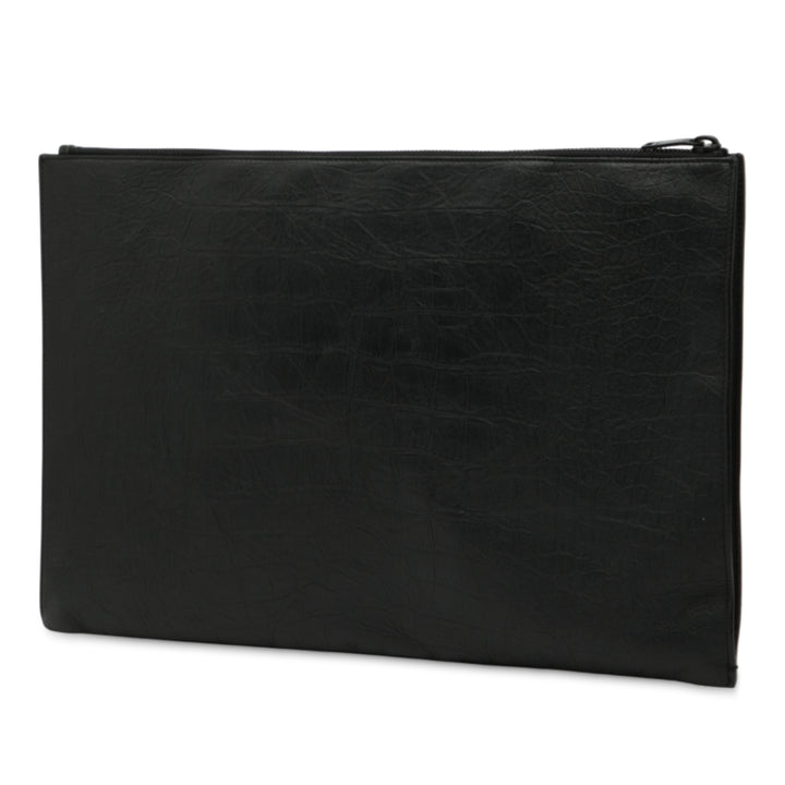 Saint Laurent Croc embossé Cuir Monogram Pochette