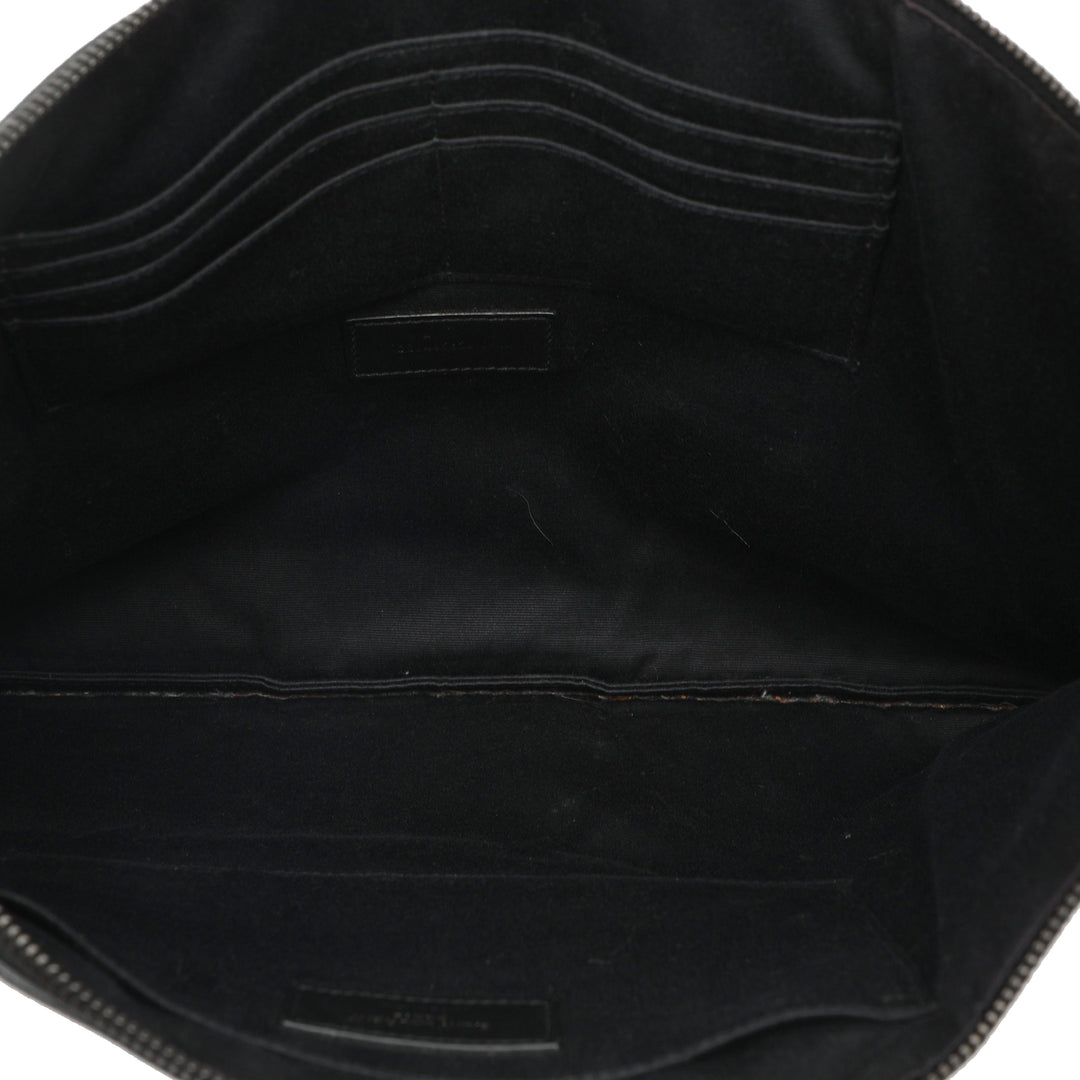 Saint Laurent Croc embossé Cuir Monogram Pochette