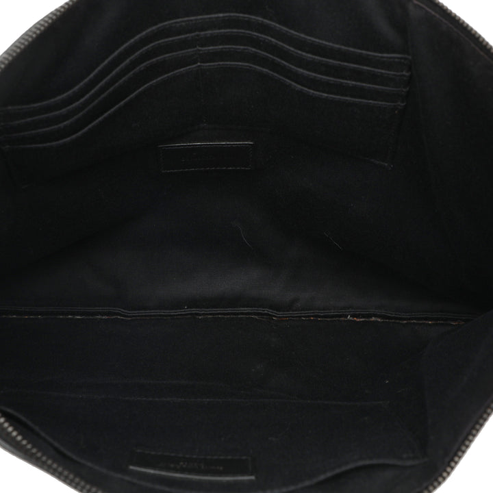 Saint Laurent Croc embossé Cuir Monogram Pochette