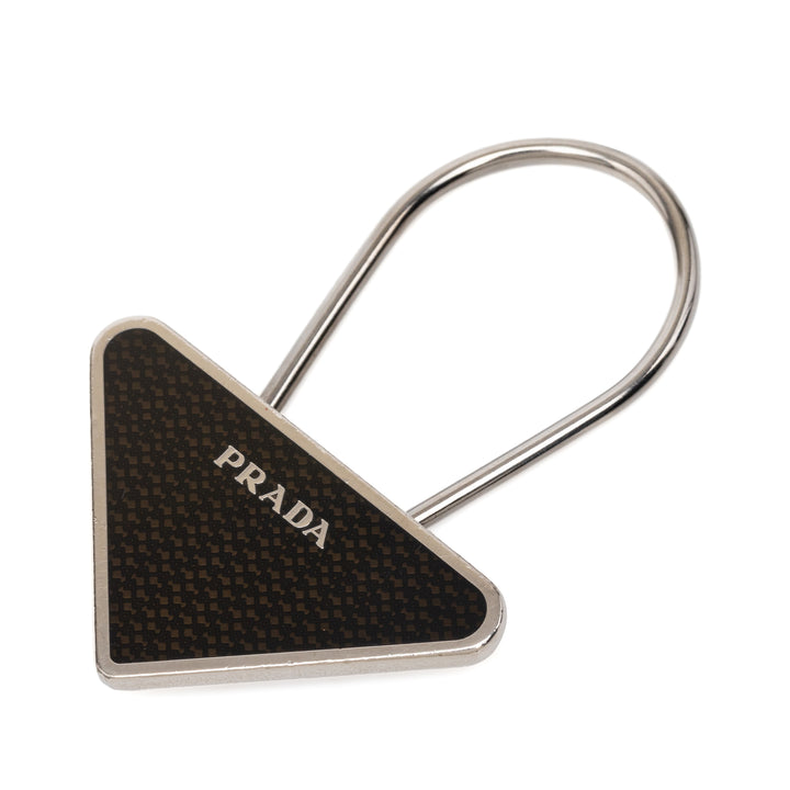 Prada Brass Émail Logo Key Chain