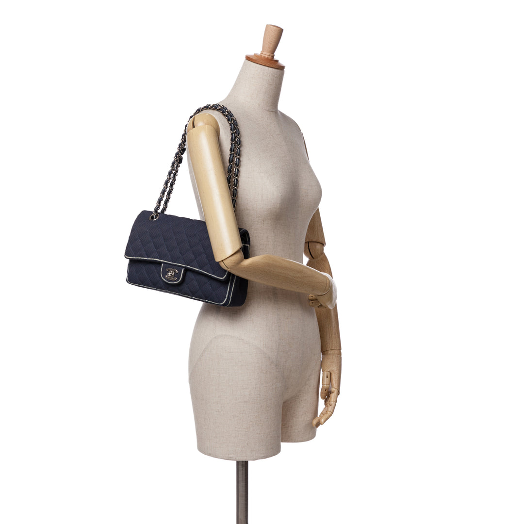 Chanel Medium Classic Printed Grosgrain Double rabat