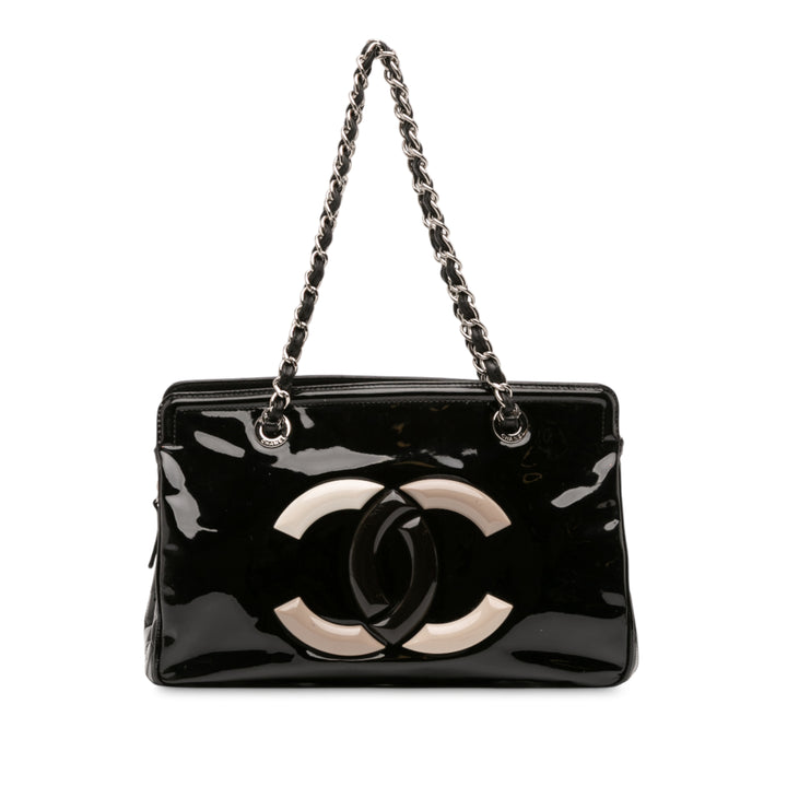 Chanel Small Cuir verni Lipstick Cabas Noir