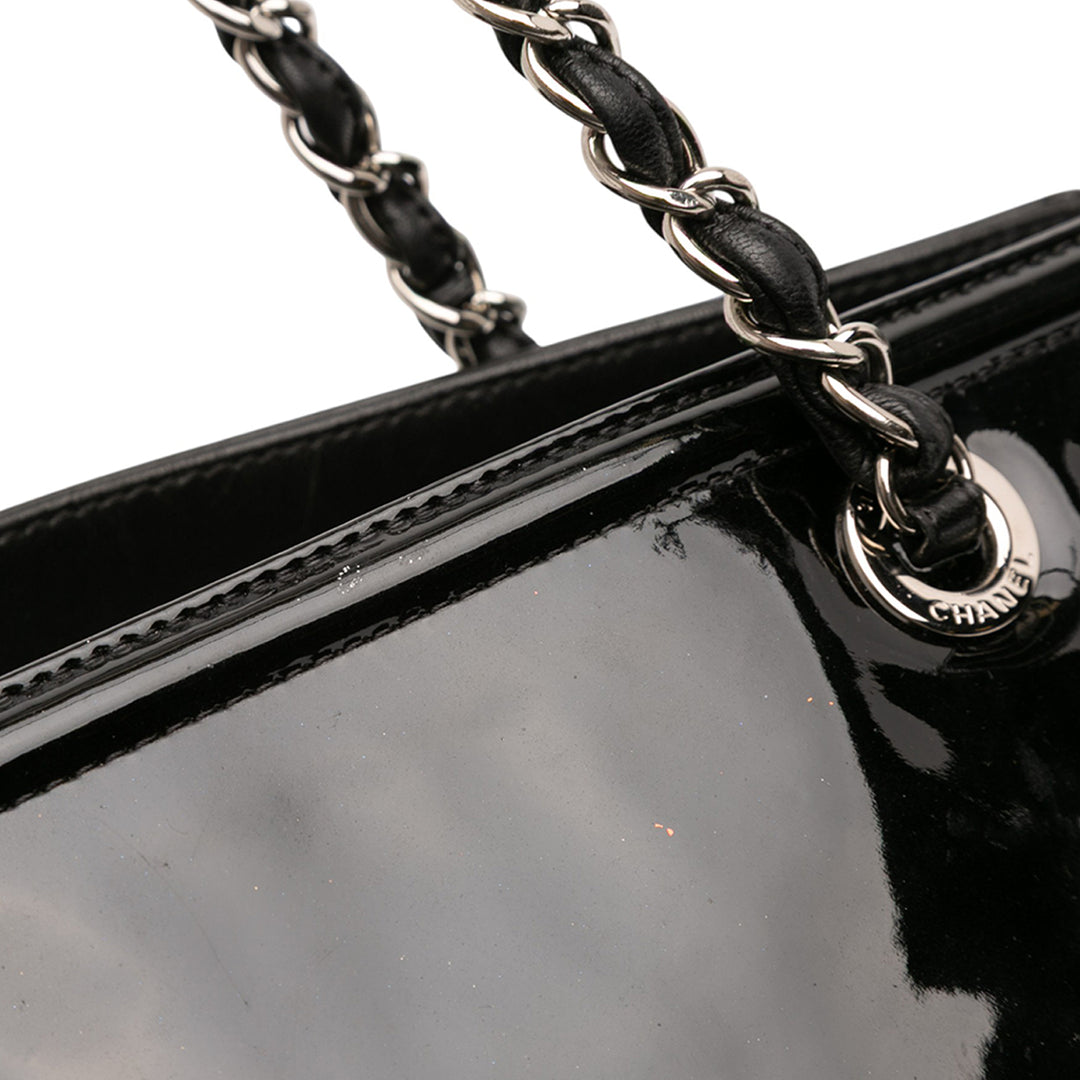 Chanel Small Cuir verni Lipstick Cabas Noir