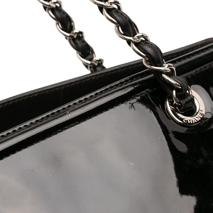 Chanel Small Cuir verni Lipstick Cabas Noir