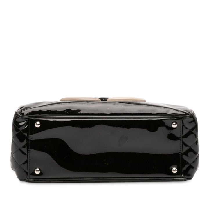 Chanel Small Cuir verni Lipstick Cabas Noir