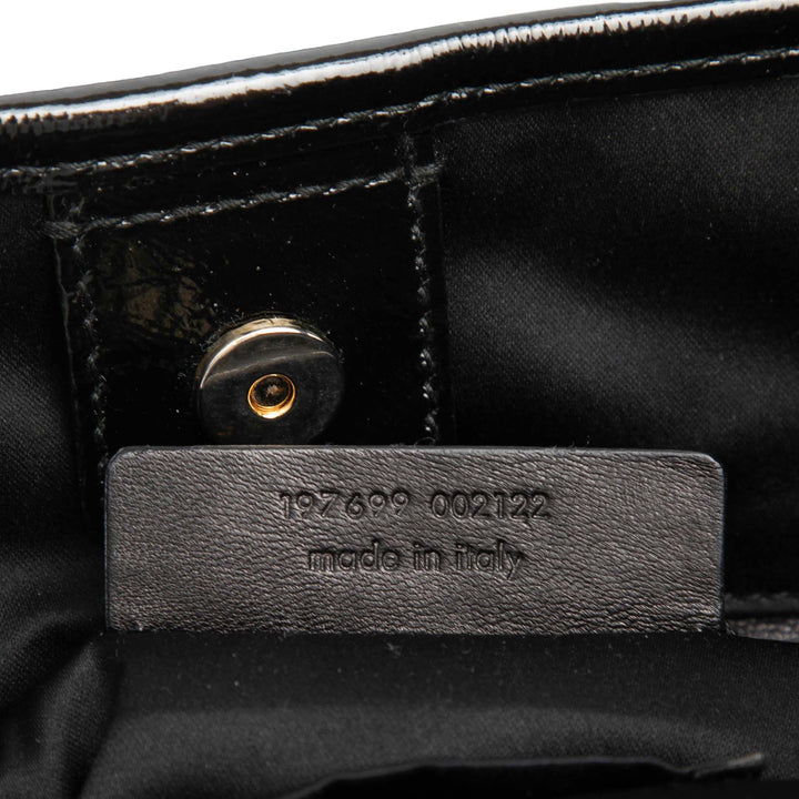 Saint Laurent Small Textured Cuir verni Y Mail Cabas