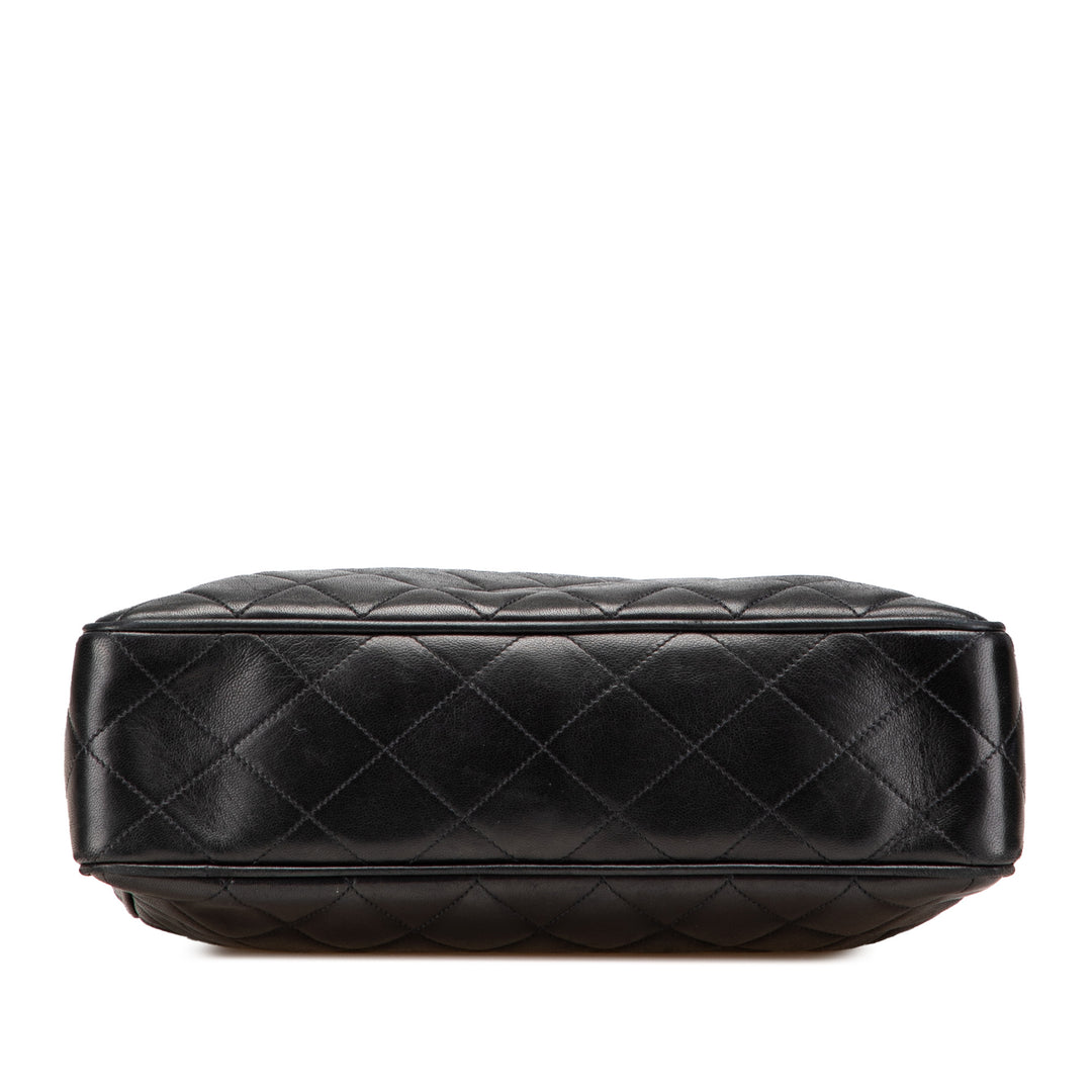Quilted Lambskin CC Charm Tote Black - Gaby Paris