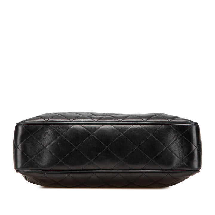 Quilted Lambskin CC Charm Tote Black - Gaby Paris