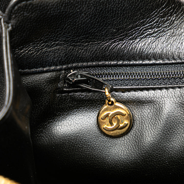 Quilted Lambskin CC Charm Tote Black - Gaby Paris