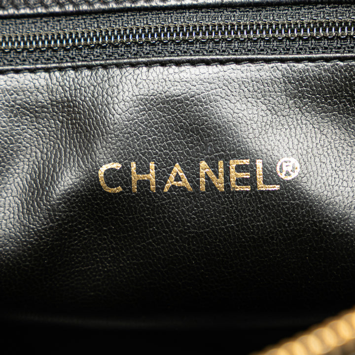 Quilted Lambskin CC Charm Tote Black - Gaby Paris