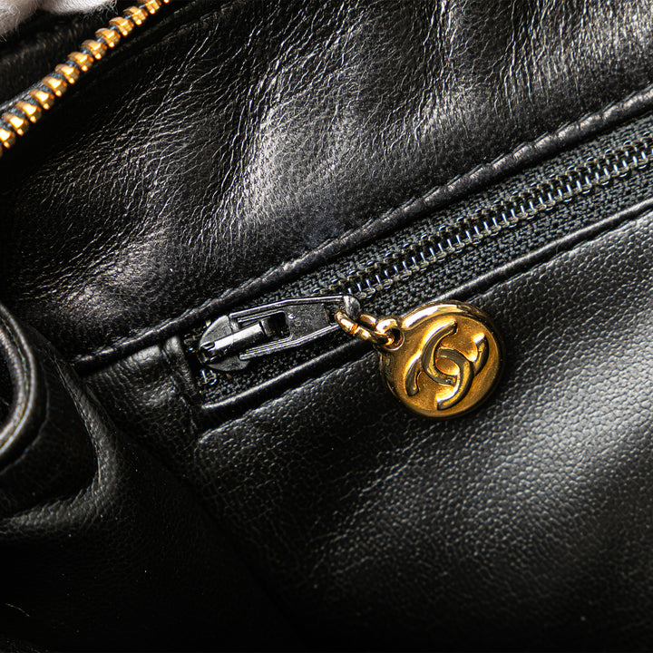 Quilted Lambskin CC Charm Tote Black - Gaby Paris