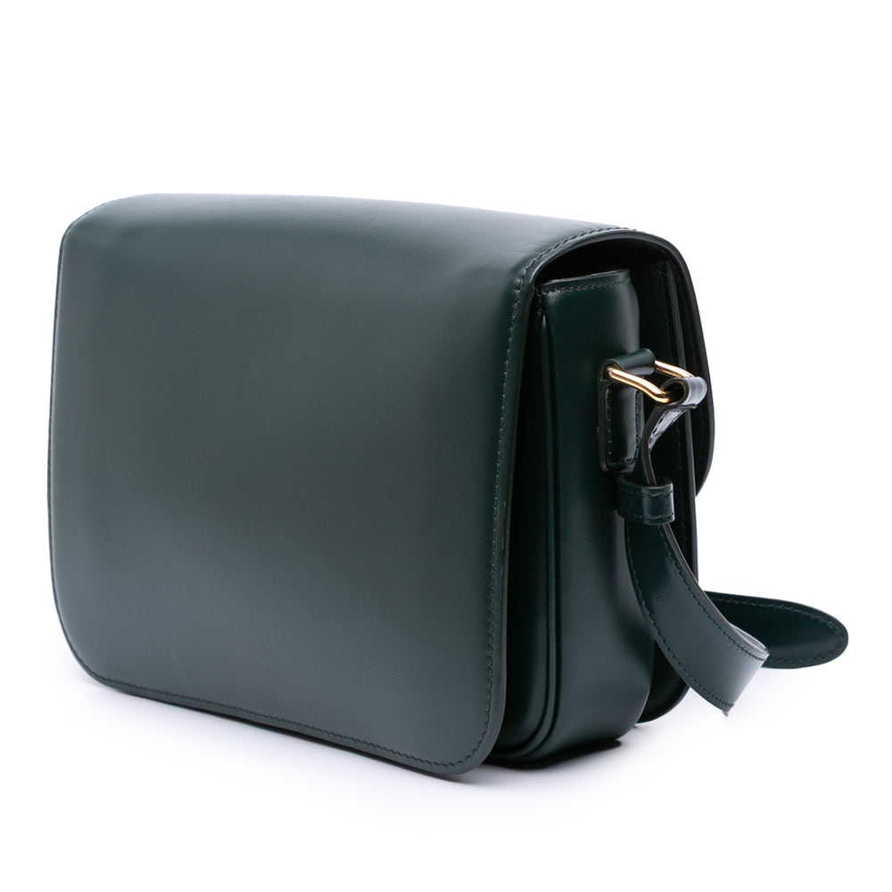 Celine Classique Shiny Cuir de veau Triomphe Sac porté croisé Vert – GABY PARIS Authentique