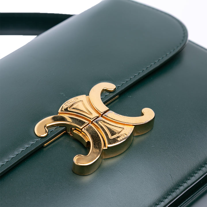 Celine Classique Shiny Cuir de veau Triomphe Sac porté croisé Vert – GABY PARIS Authentique