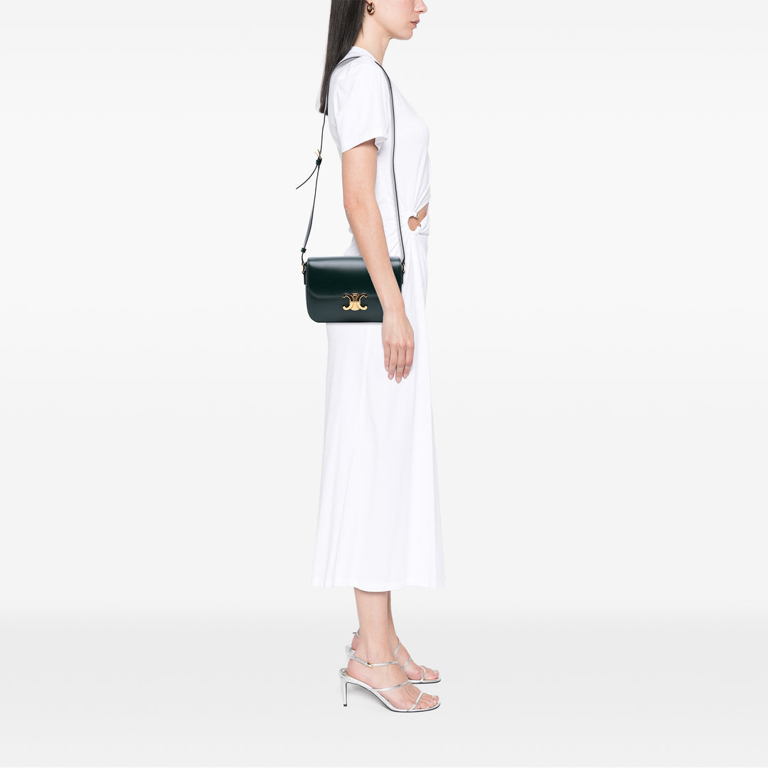 Celine Classique Shiny Cuir de veau Triomphe Sac porté croisé Vert – GABY PARIS Authentique