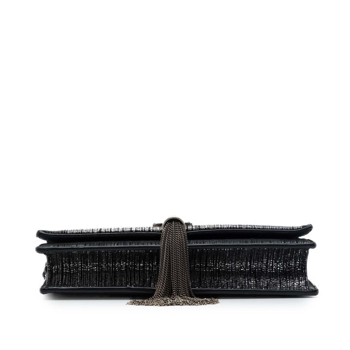 Métallisé Kate Pompon Wallet on Chain Argenté