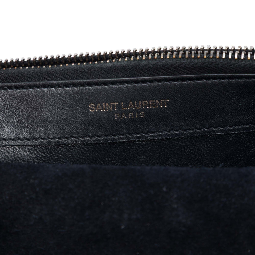 Métallisé Kate Pompon Wallet on Chain Argenté