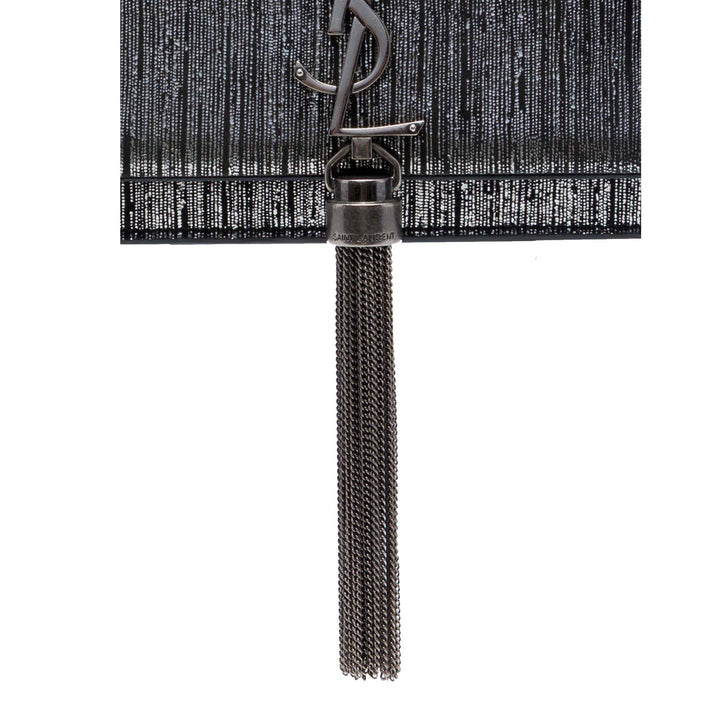 Métallisé Kate Pompon Wallet on Chain Argenté
