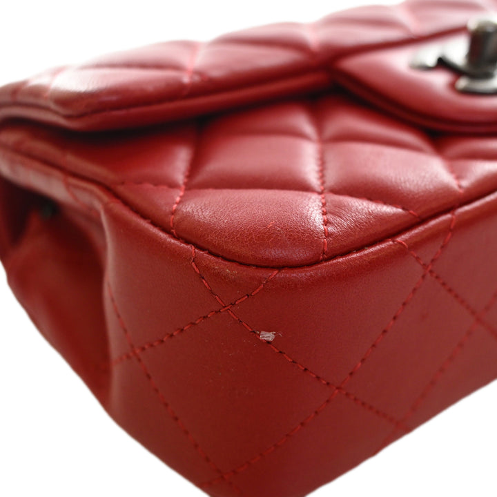 Chanel Extra Mini Rectangular Classic Cuir d’agneau Simple rabat