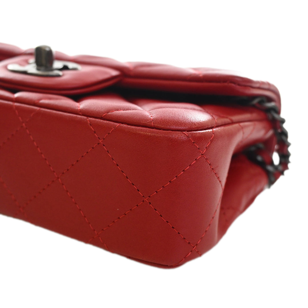 Chanel Extra Mini Rectangular Classic Cuir d’agneau Simple rabat