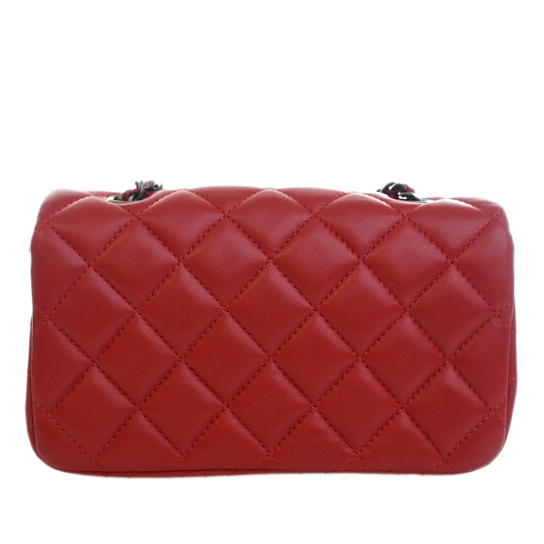 Chanel Extra Mini Rectangular Classic Cuir d’agneau Simple rabat