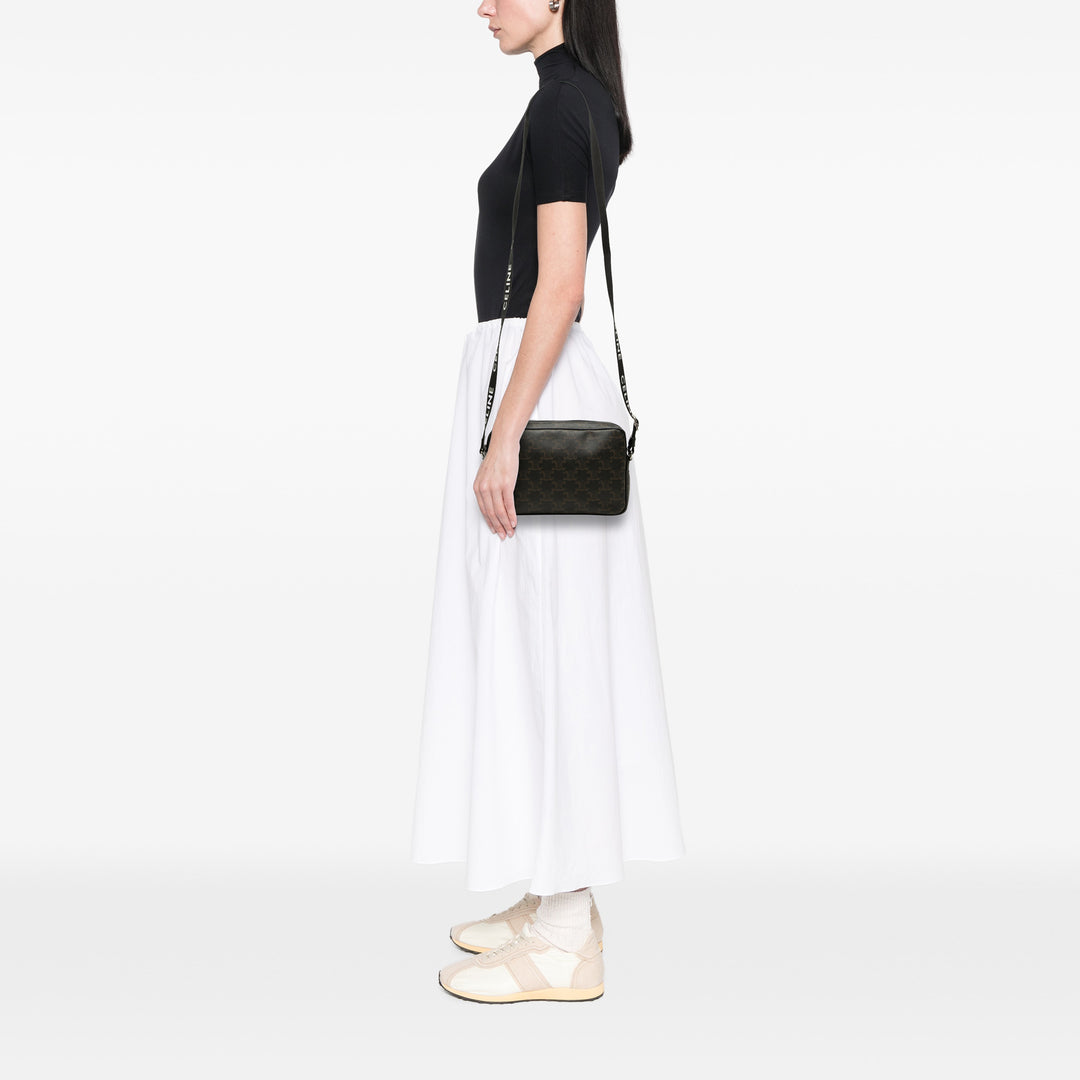 Triomphe Sac Messenger Moyen Triomphe enduite Noir