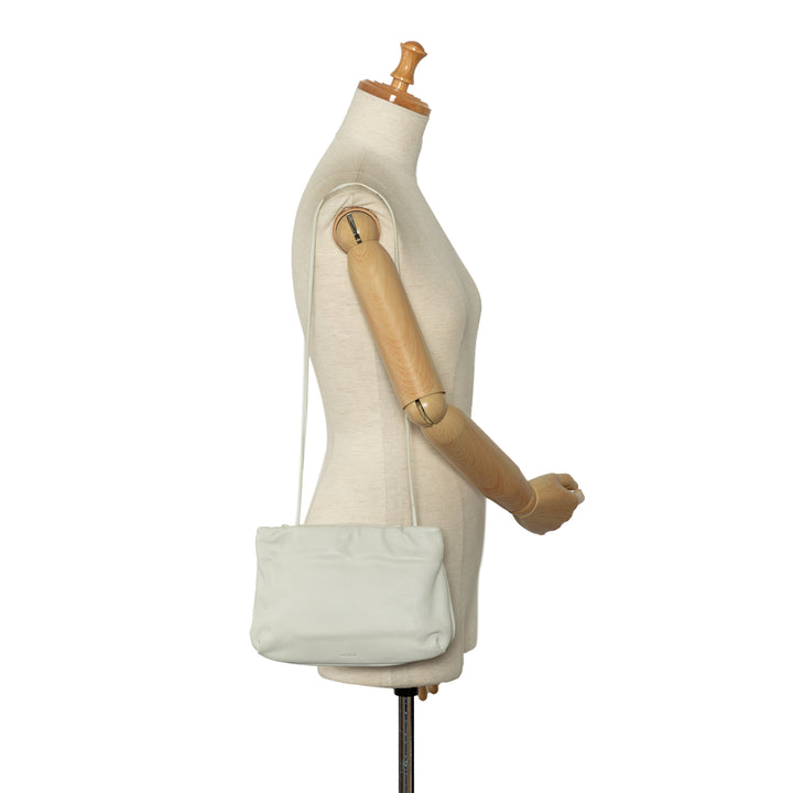 Leather Bourse Crossbody White - Gaby Paris