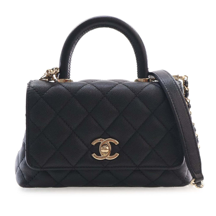 Chanel Extra Mini Matelassé Caviar Coco sac à anse supérieure