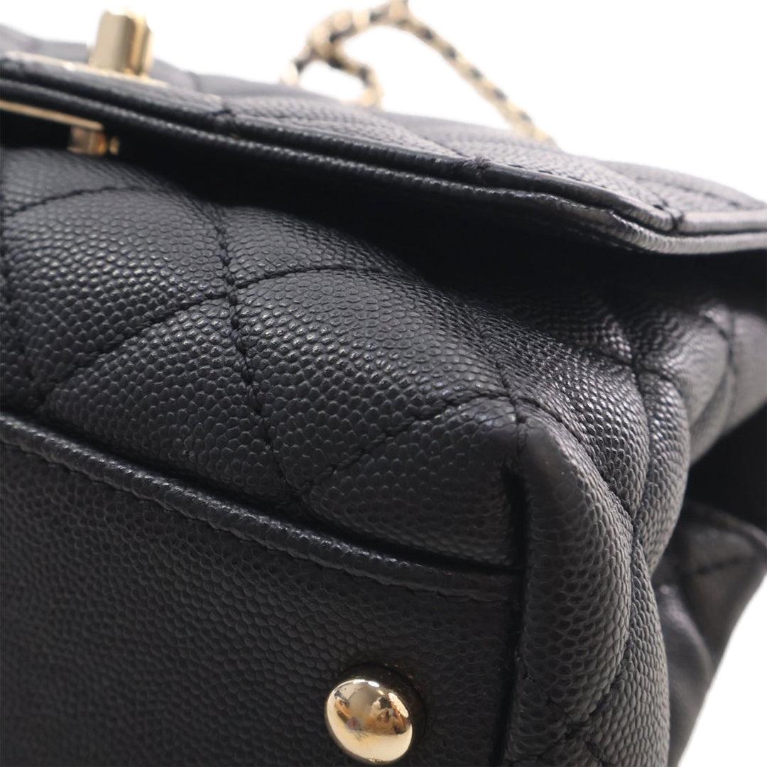 Chanel Extra Mini Matelassé Caviar Coco sac à anse supérieure