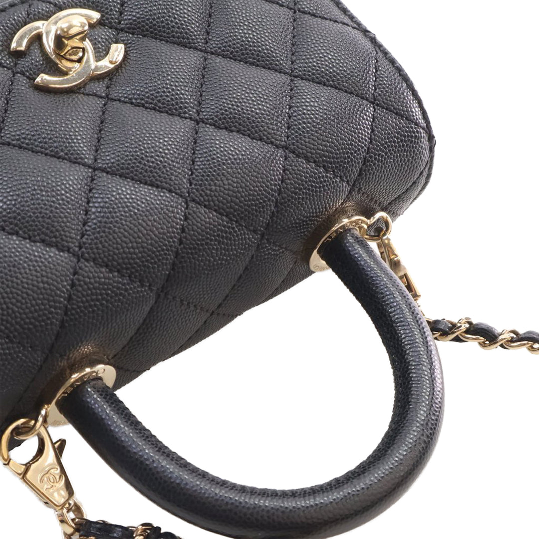 Chanel Extra Mini Matelassé Caviar Coco sac à anse supérieure